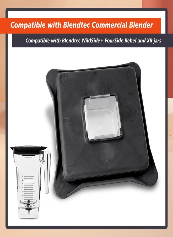 Mhrxusd Blender Lid Replacement Compatible with Blendtec Commercial Blender Replacement for WildSide+ and FourSide Jars Soft Vented Gripper Mix-in with Square Clear Plug - Image 3